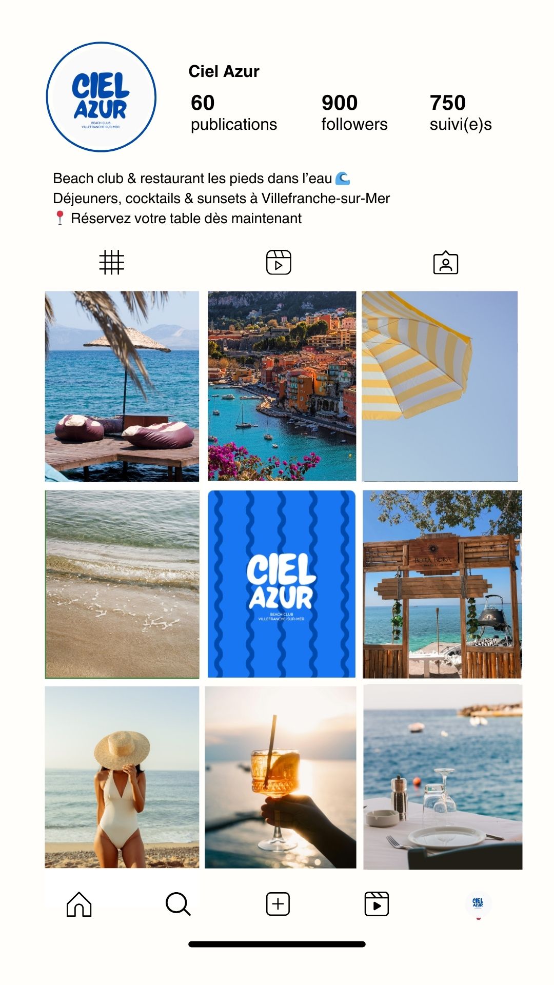 Feed Instagram Ciel Azur